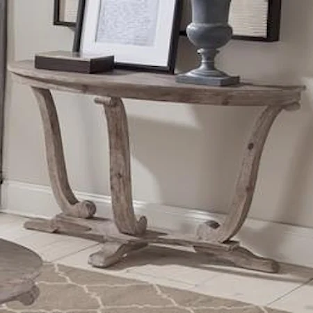 Transitional Distressed Sofa Table